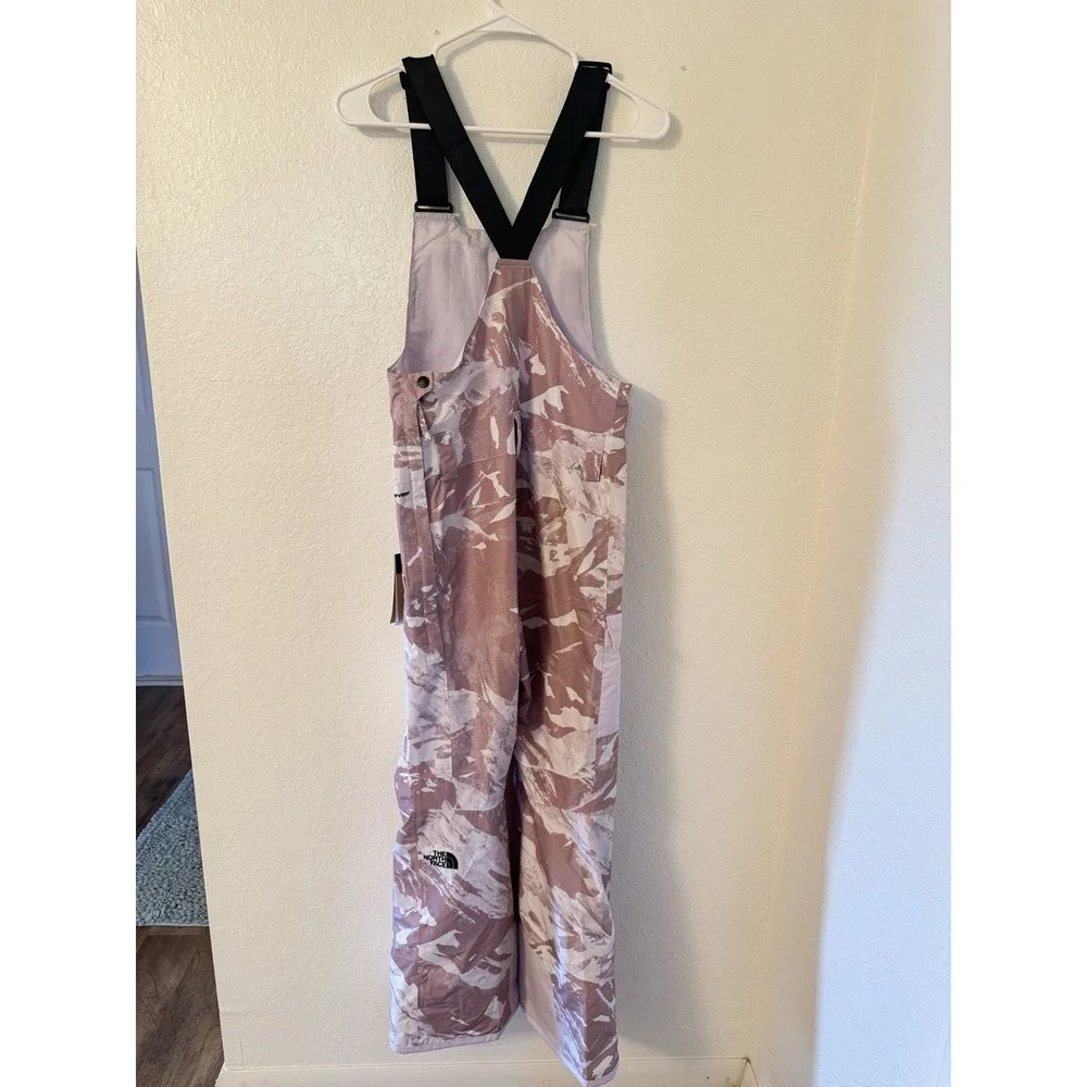 North Face Womens Freedom Bib Lavender Fog Tonal Mtn Scape Size XS Short NEW